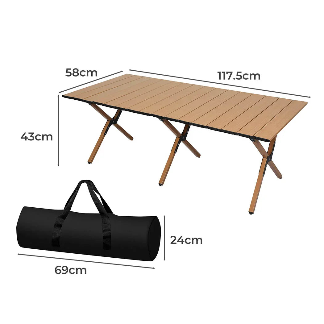 Levede Folding Camping Table Foldable Oak-2018816834840694786