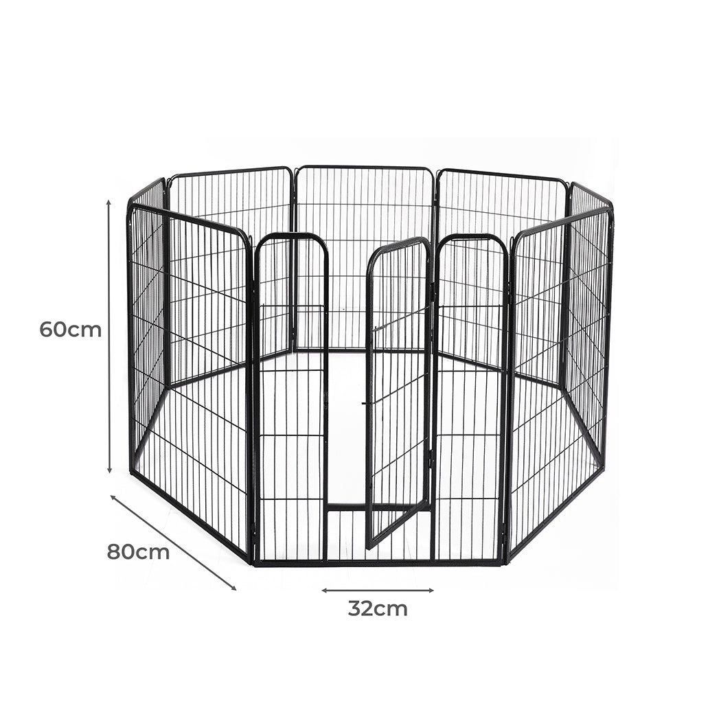PaWz 8 Panel Pet Dog Playpen Puppy Exercise Black 24 inch-1864183334817632258
