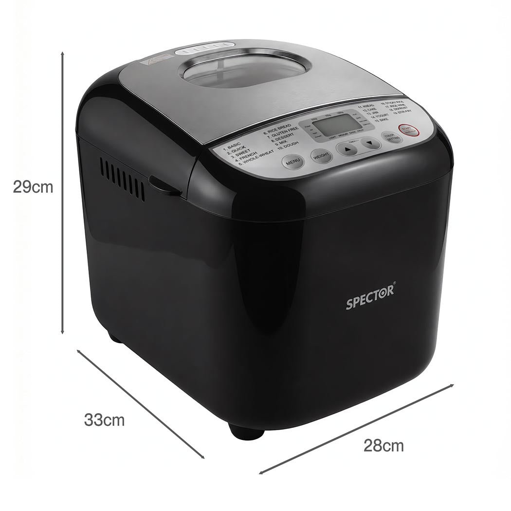 Spector 19-In-1 Automatic Bread Machine With Non Stick Pan For Home Baking Black-2109799588217688067