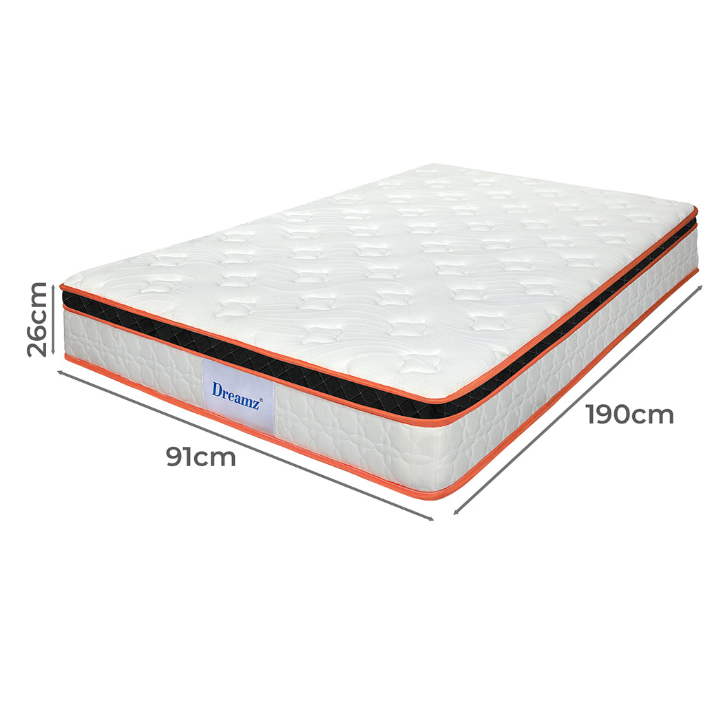 Dreamz 7 Zone Pocket Spring Mattress Medium Firm Single-2050056900455829506