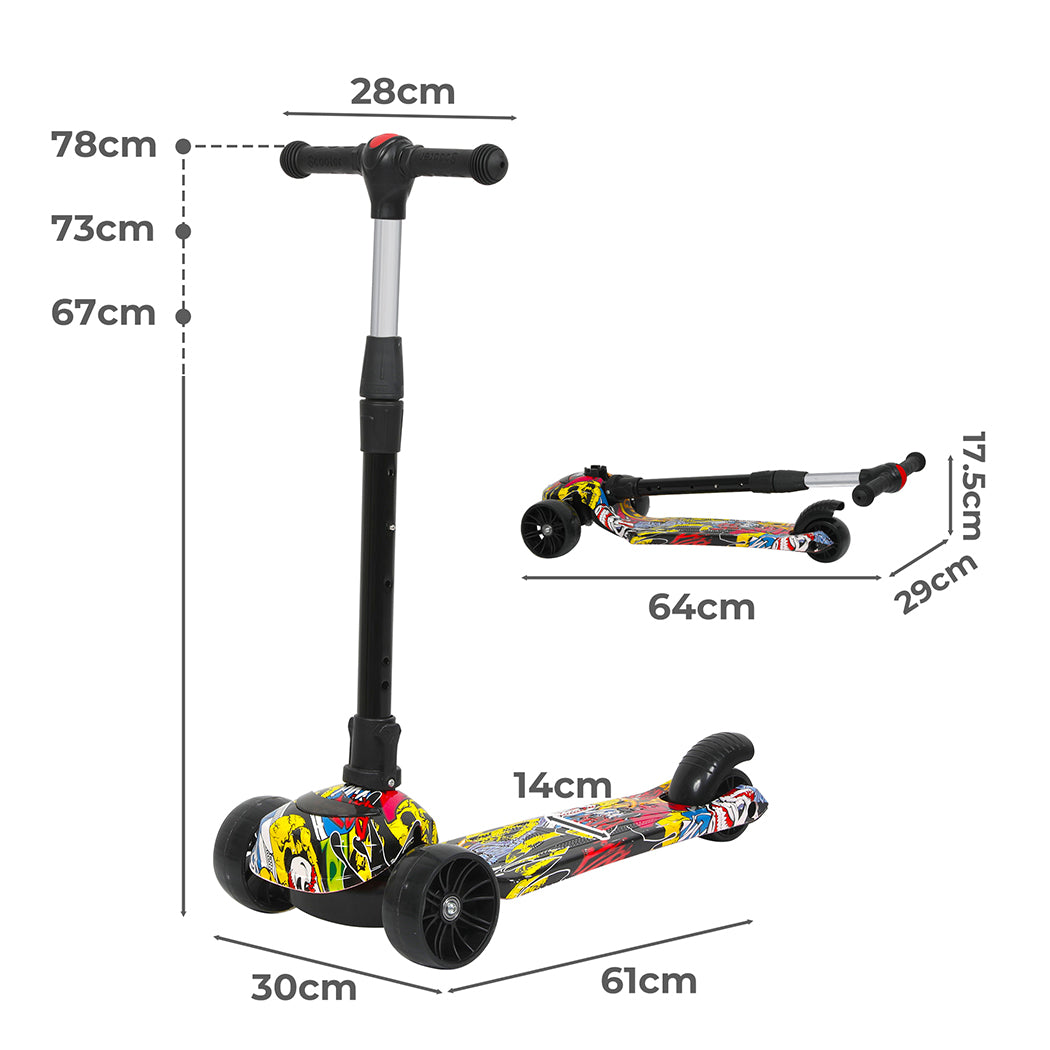 Bopeep Foldable Kids Scooter LED Music Graphite