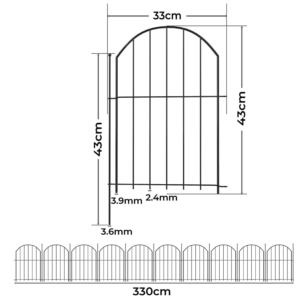 Mountview 10 Pcs Garden Fence Border Rustproof Metal-2050056905753235458