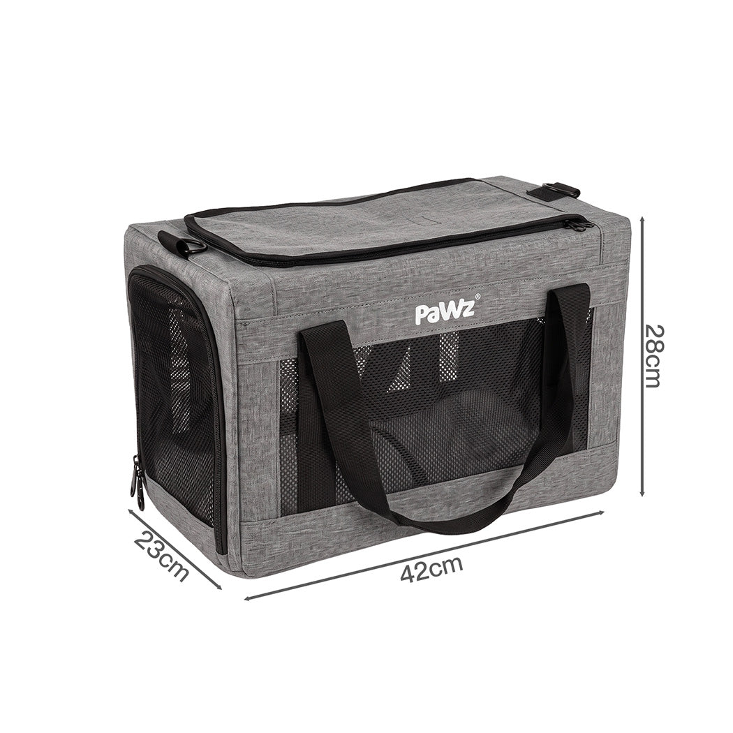 Pawz Cat Carrier Airline Approved 5mm Frame Mesh Windows Gray Oxford-2100034988224417794