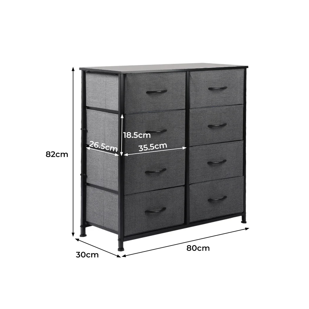 Levede Storage Cabinet Tower Chest Dark Grey-2018816882634788866