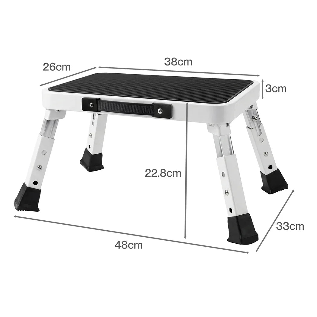 Levede Folding Aluminium Step Stool 150kg 3 Height Adjustable Portable Multi-Use-2050059014036918274