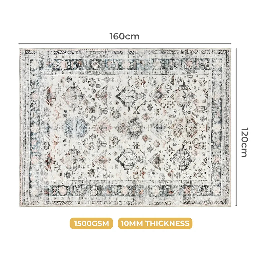 Marlow  Floor Rug Vintage Short Pile Washable Carpet Soft Plush Non Slip 160x120-2018816746949054466