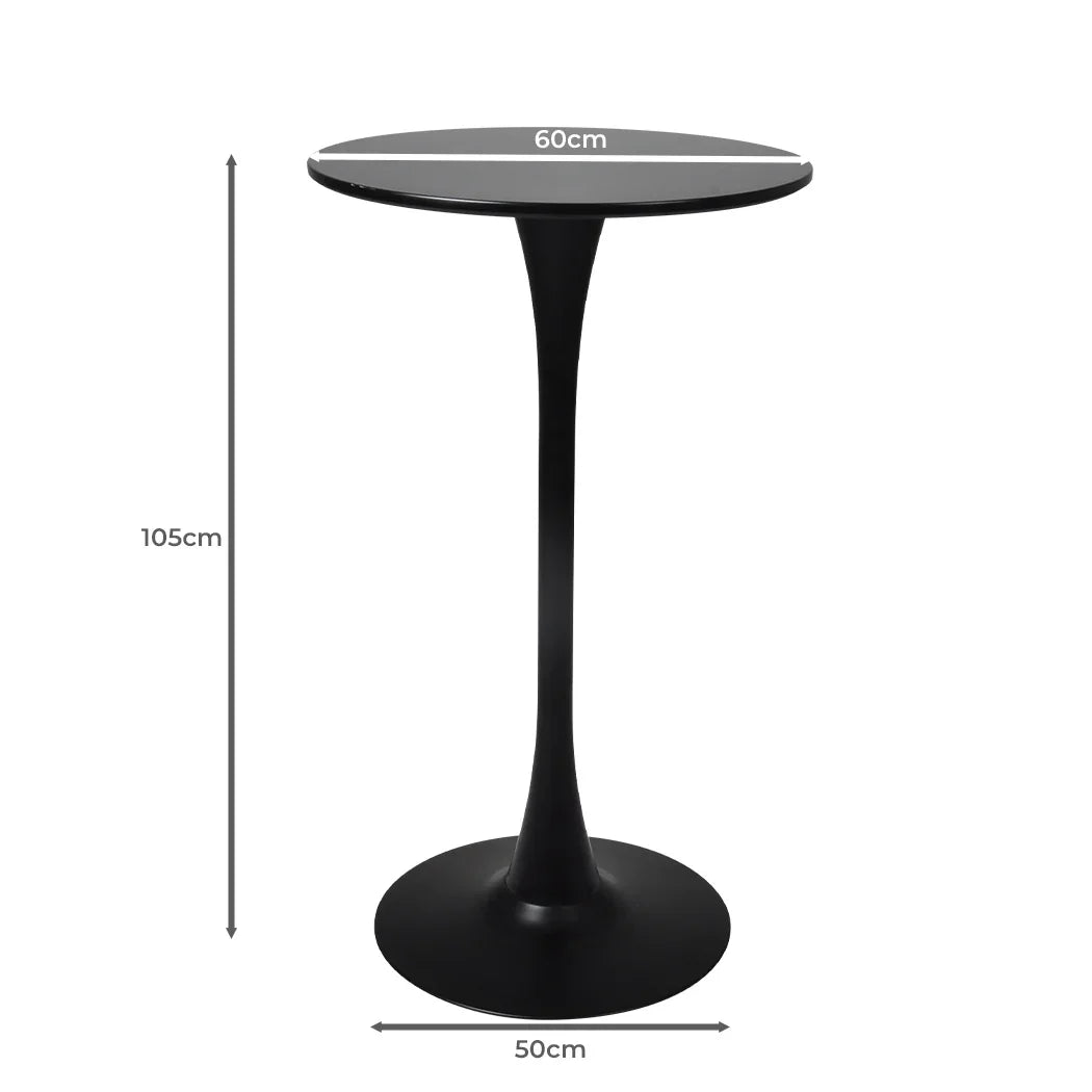 Levede 2x Round Bar Table Pub Tables Black-2018816908509450242