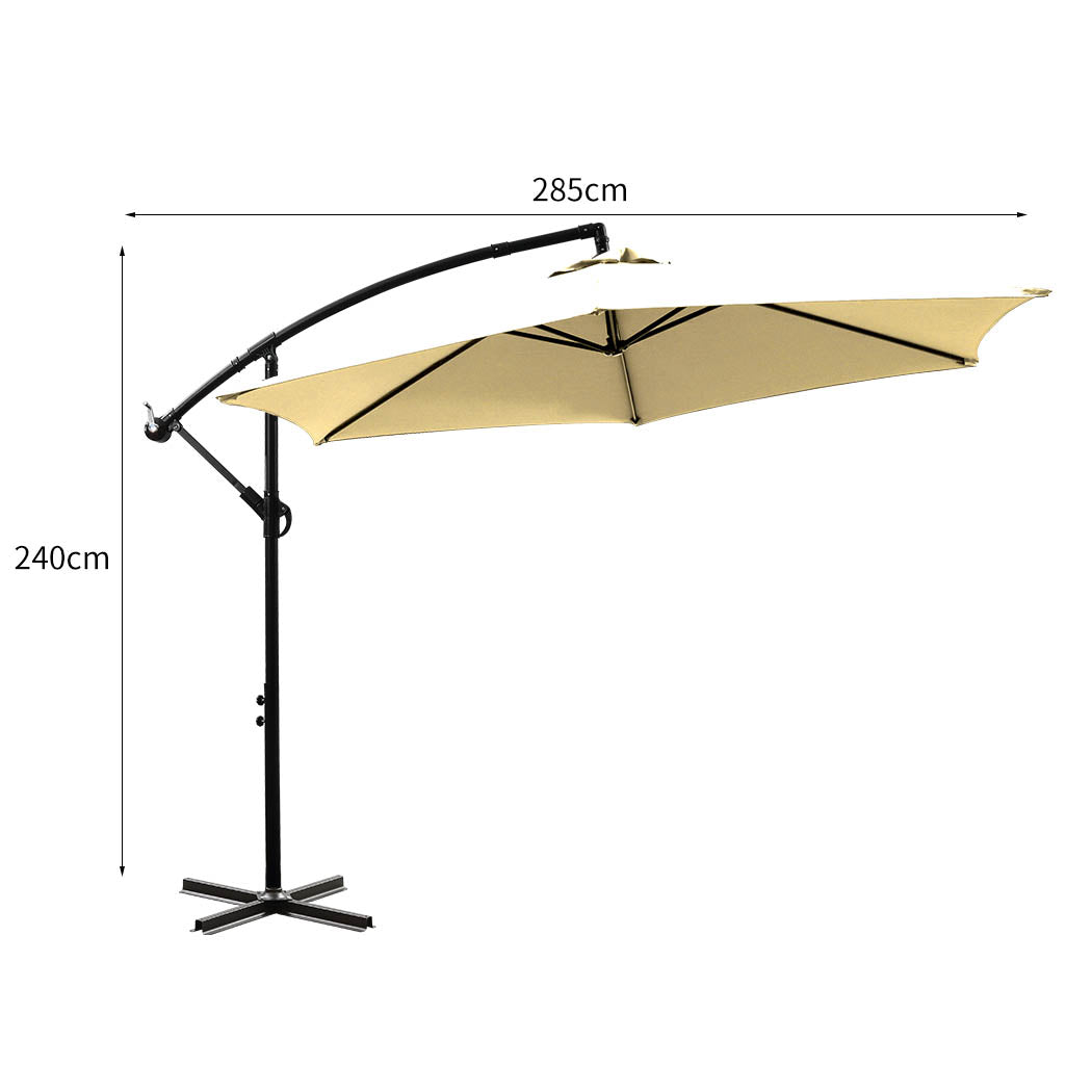 Mountview 3M Outdoor Umbrella Cantilever Beige Without Base-1864184441870618626