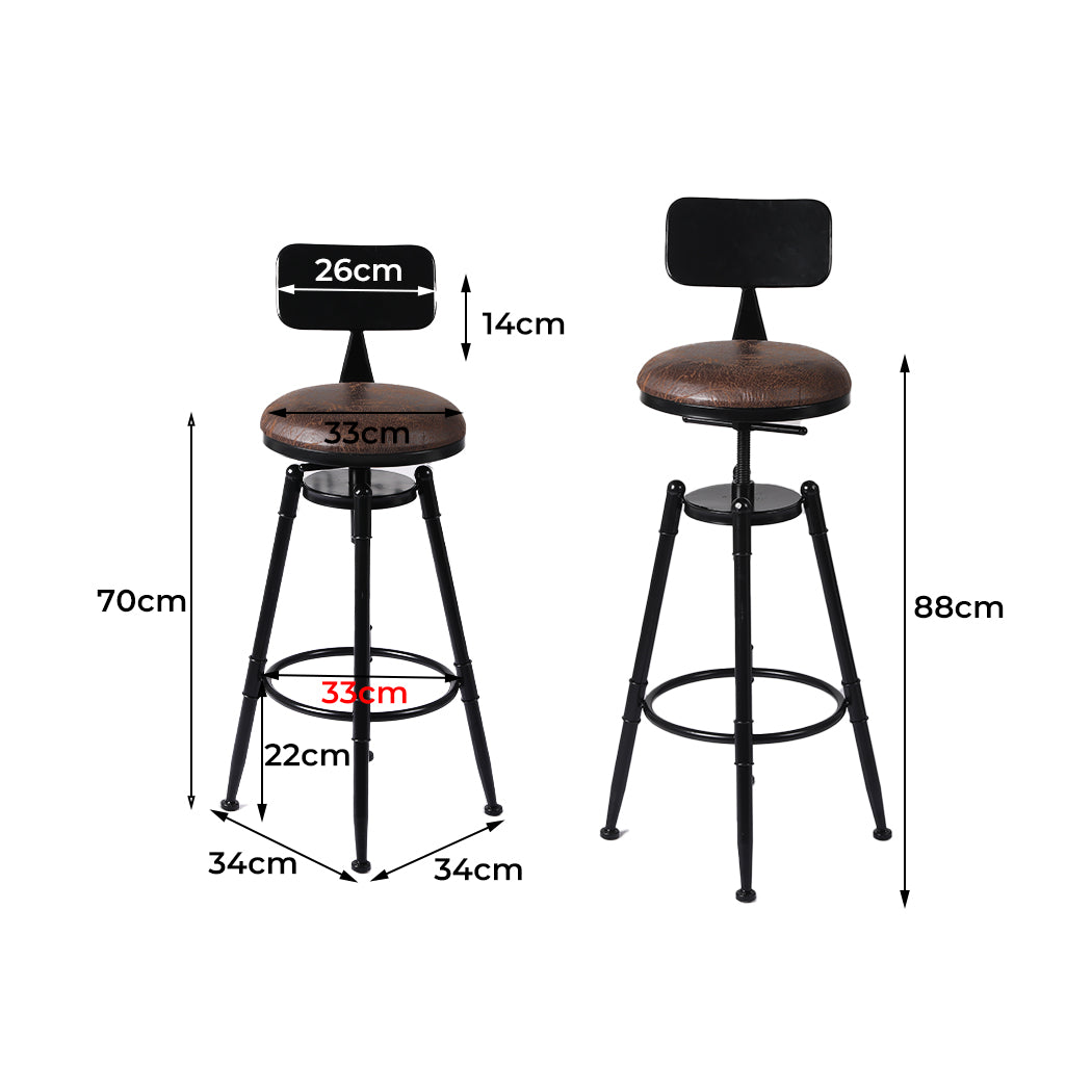 Levede 1x Industrial Bar Stools Kitchen-1864183225203691522