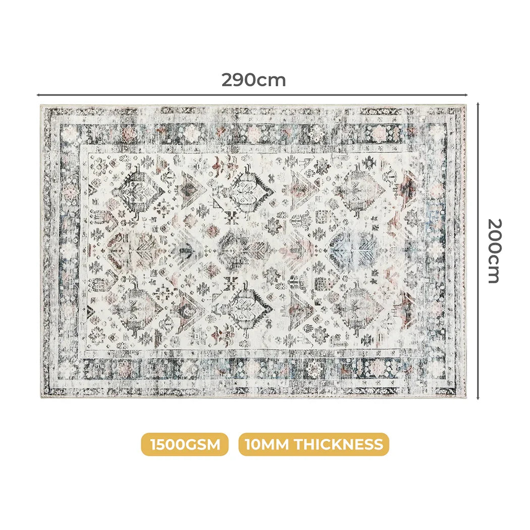 Marlow  Floor Rug Vintage Short Pile Washable Carpet Soft Plush Non Slip 200x290-2018816884945850370