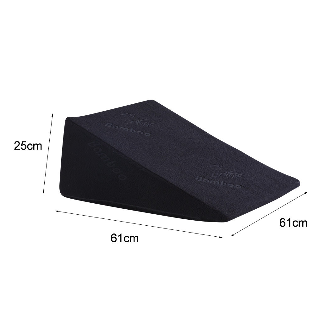2x Cool Gel Memory Foam Bed Wedge Pillow Black 25x2-2029387257223450626