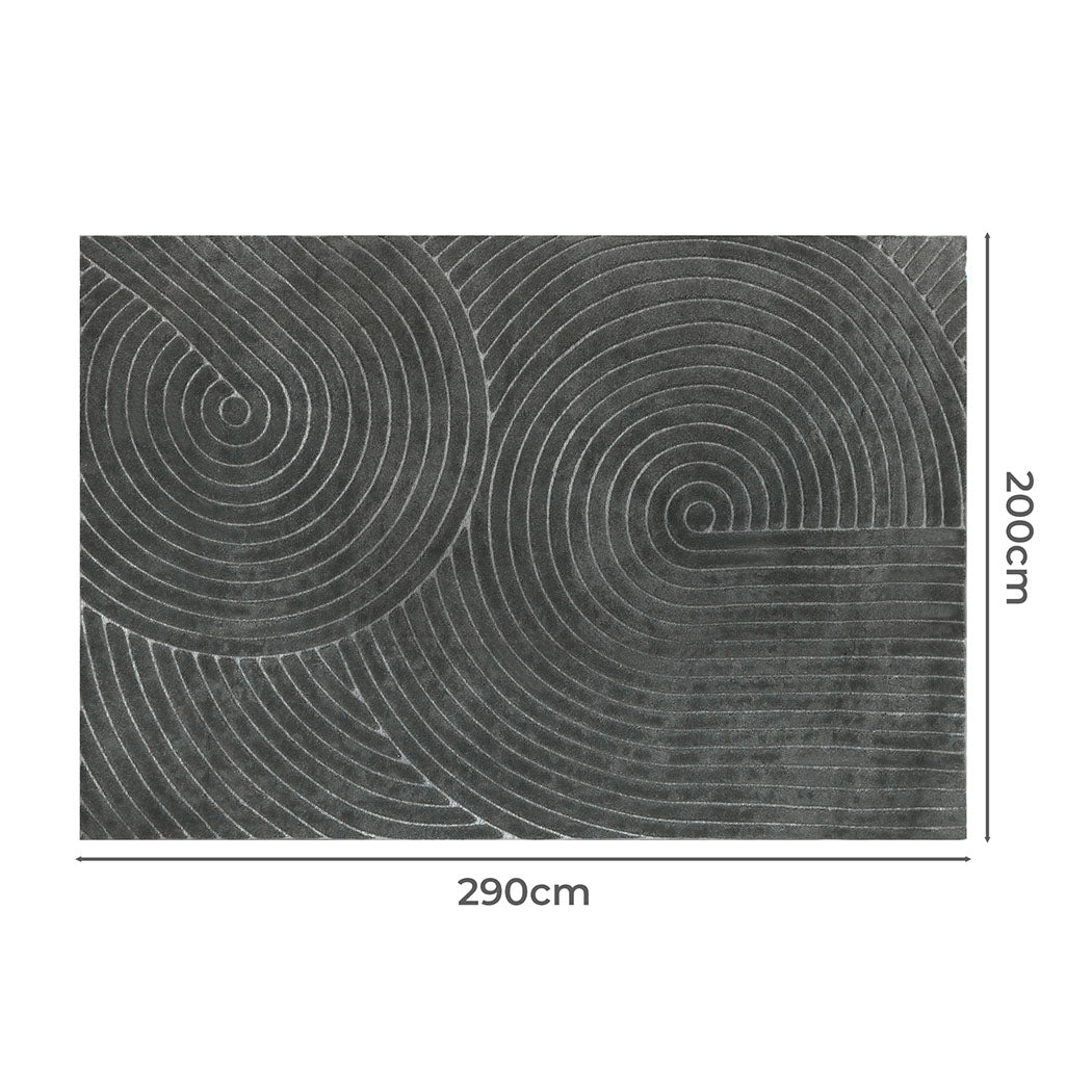Marlow Floor Rug Soft Polyester Carpet Non Slip Plush Shaggy Rugs Geometric-1894516741543956482
