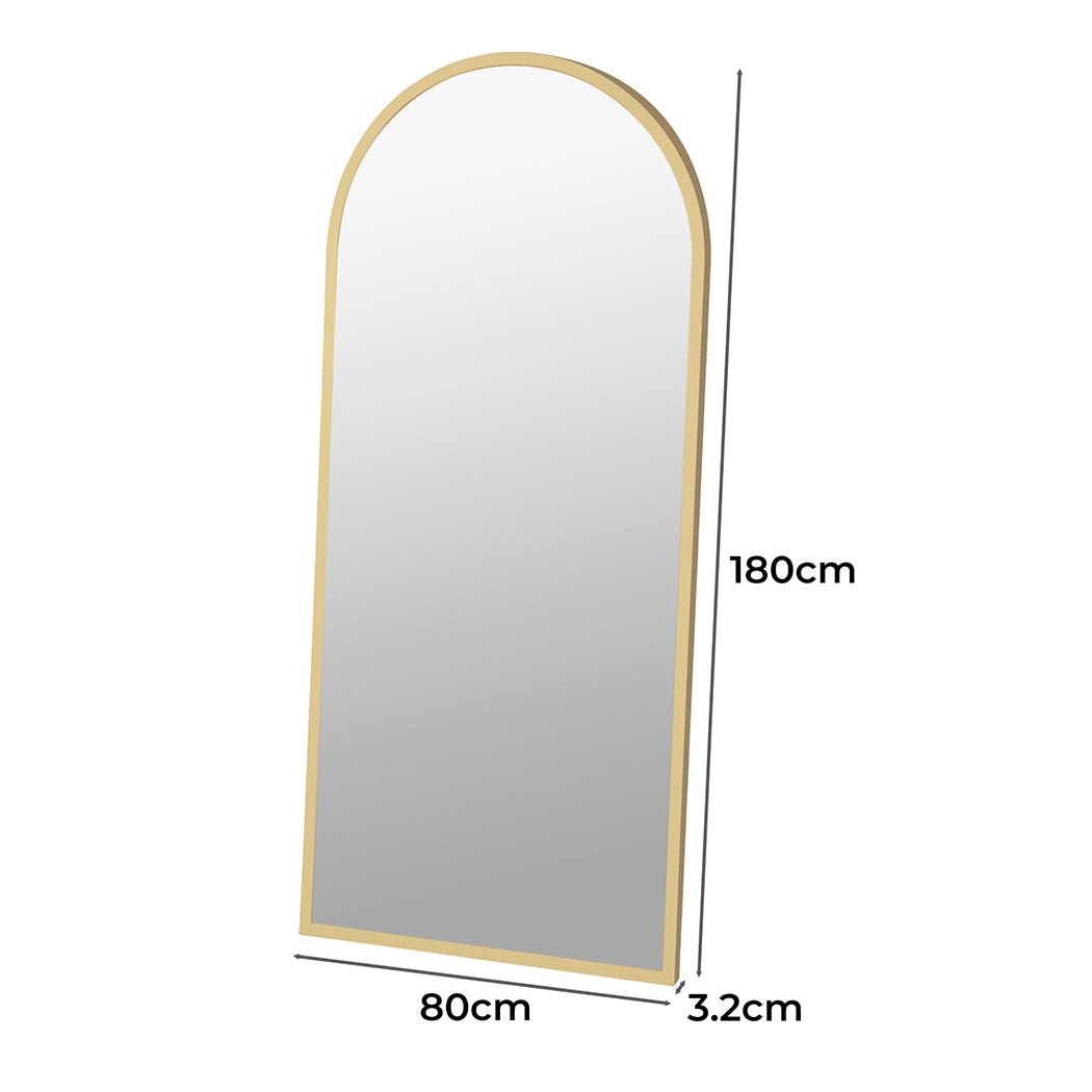 Yezi Floor Mirror Full Length Mirrors 1.8M Gold White-1886651051965288450
