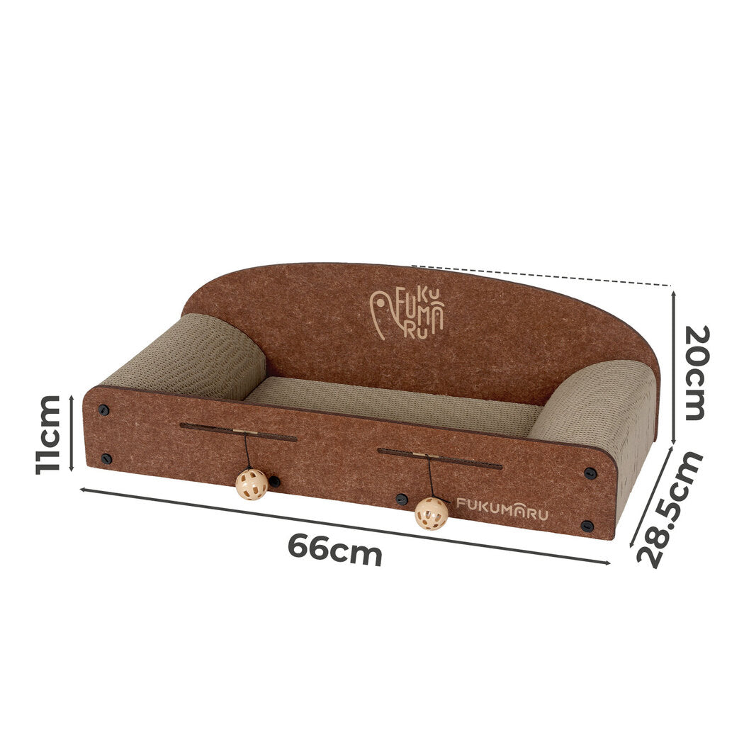 Pawz Cat Scratching Board Corrugated Cardboard 2 Balls-2029387296238866434