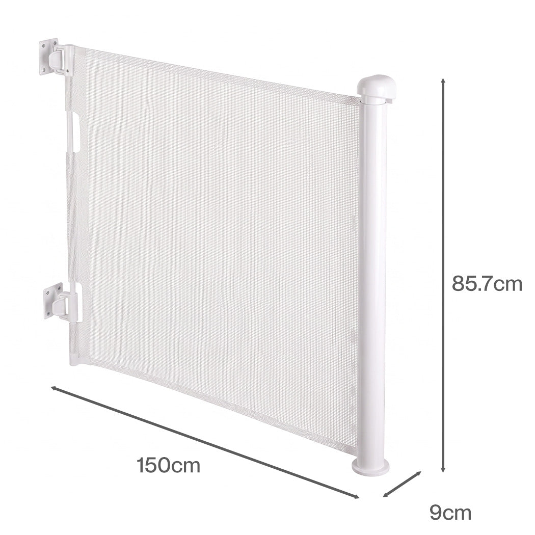 BoPeep Retractable Baby Gate 150cm No Drill One-Hand Lock  for Hallways Grey-2100034971254263810