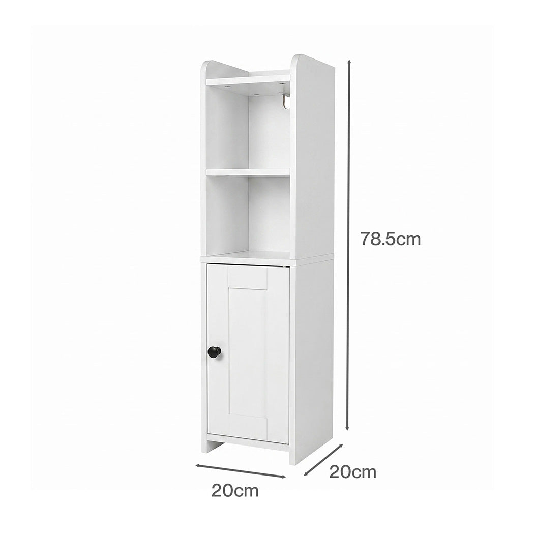 Levede Bathroom Cabinet Storage Slim Organiser Toilet Paper Storage 78.5cm White-2061251856700674050