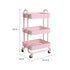 Levede 3 Tiers Kitchen Trolley Cart Pink-2018816727663644674