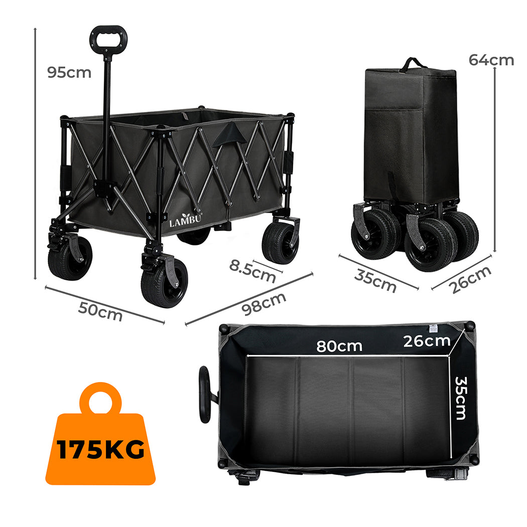 Lambu Folding Wagon Cart Black