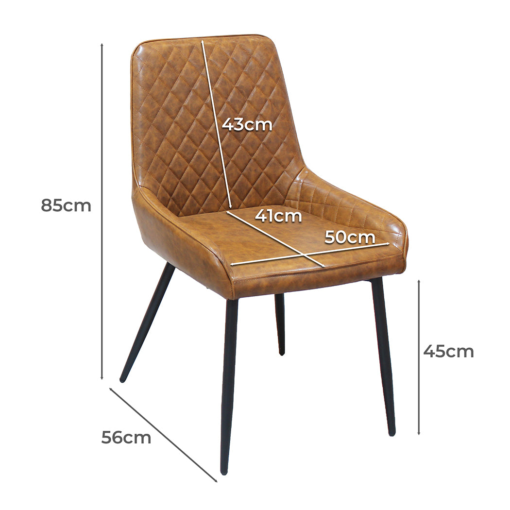 Dining Chairs x 4 Padded Seat PU Faux Leather-2065254414712705026
