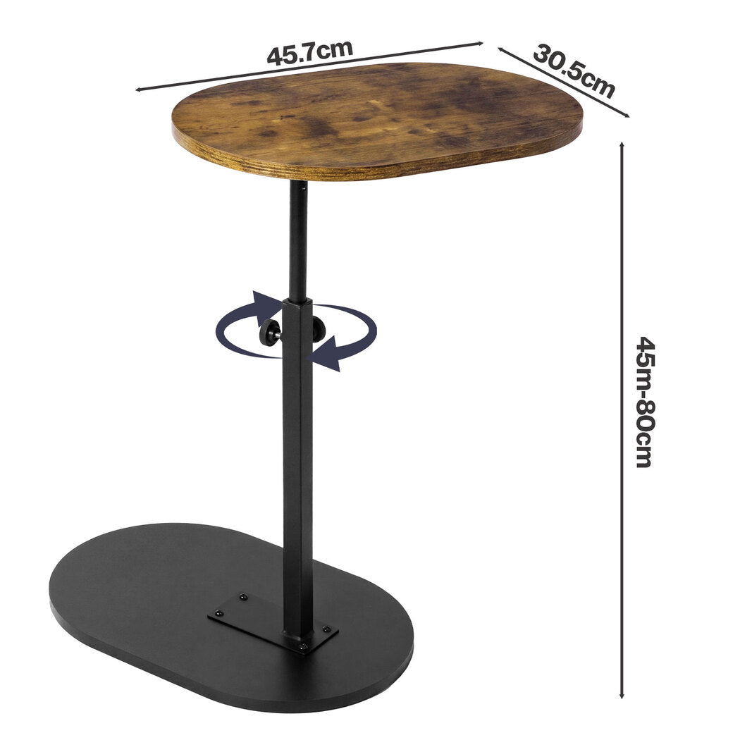 Levede C Shaped Side Table Adjustable Height 360° Rotating Laptop Sofa End Table-2072893557559136258