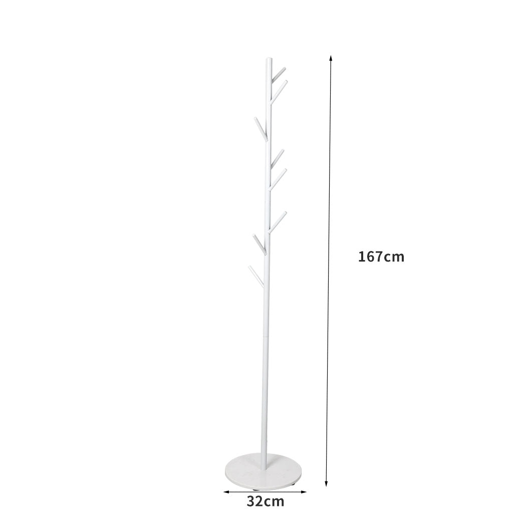 Levede Coat Rack Hat Clothes Stand Hanger White-1864183318707310594