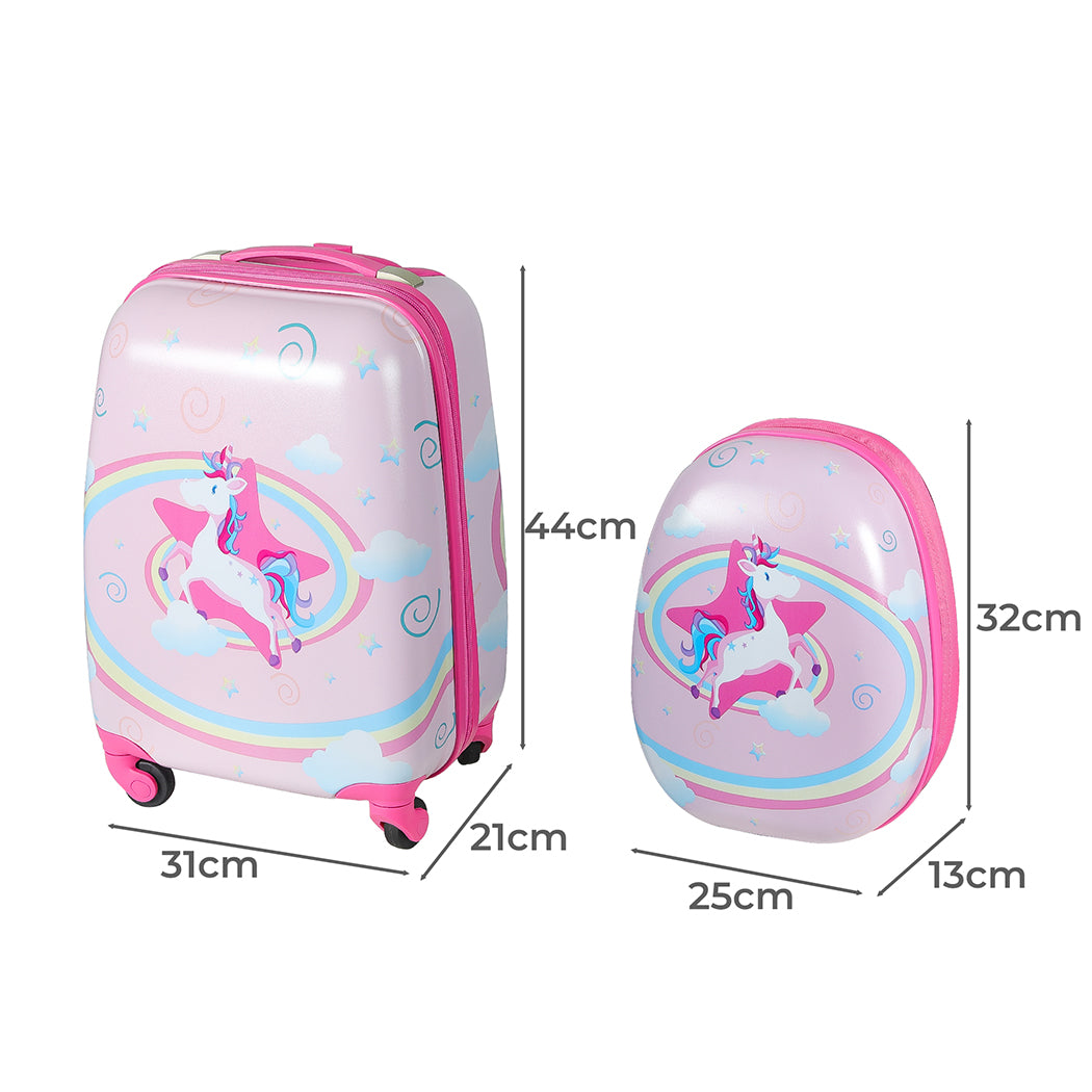 BoPeep 16''13'' 2PCS Kids Luggage Set Unicorn-2018816792151068674