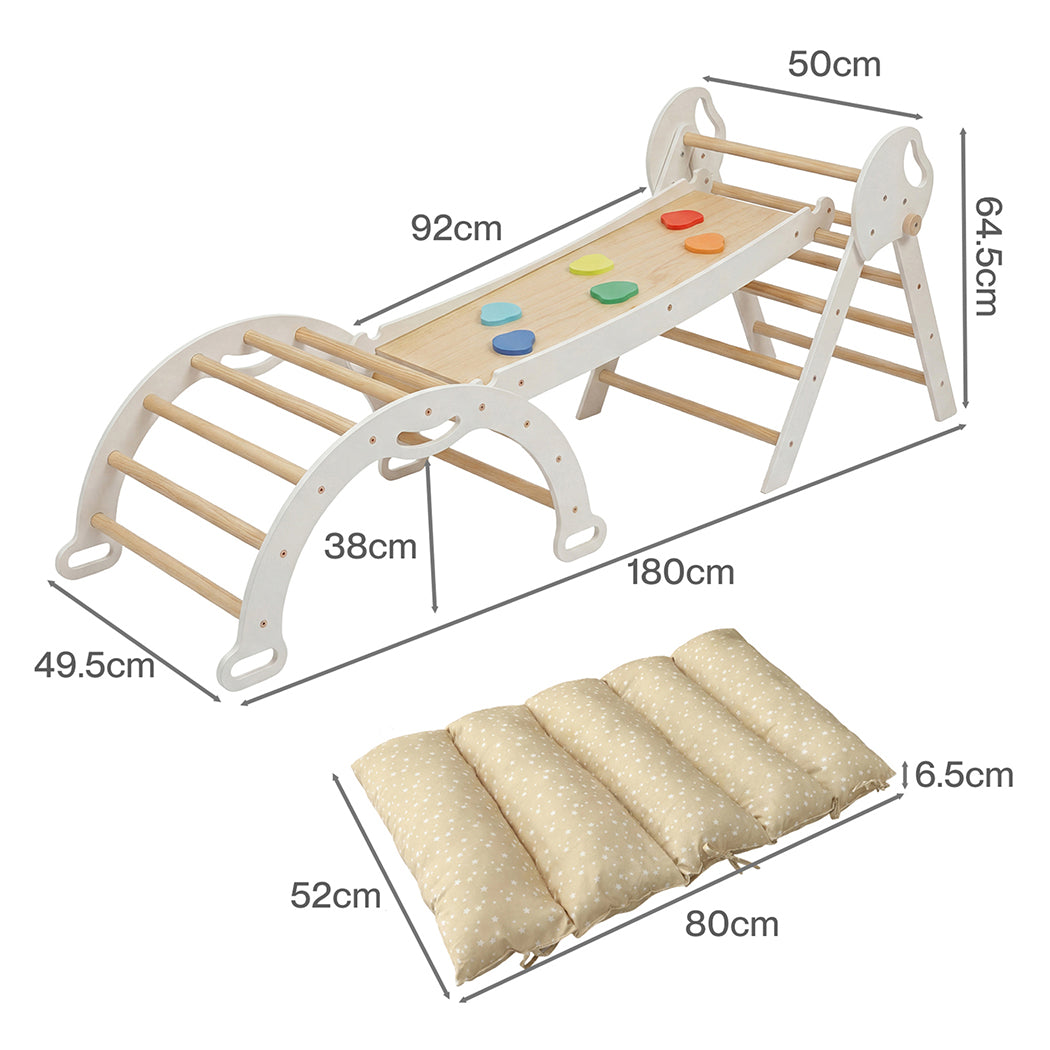 BoPeep Kids Climbing Toys Sets Toddler Toys Triangle Arch Climber Indoor White-2050059014536040450