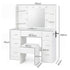 Levede Dressing Table Makeup Vanity with Lights Glass Desktop 7 Drawers White-2109799601329082371