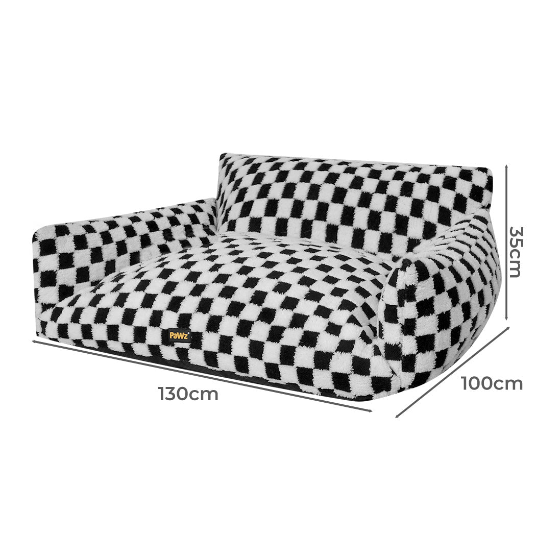 Pawz Pet Bed Plush Checkered Dog Bed Washable Cat Bed-2050056801839353858
