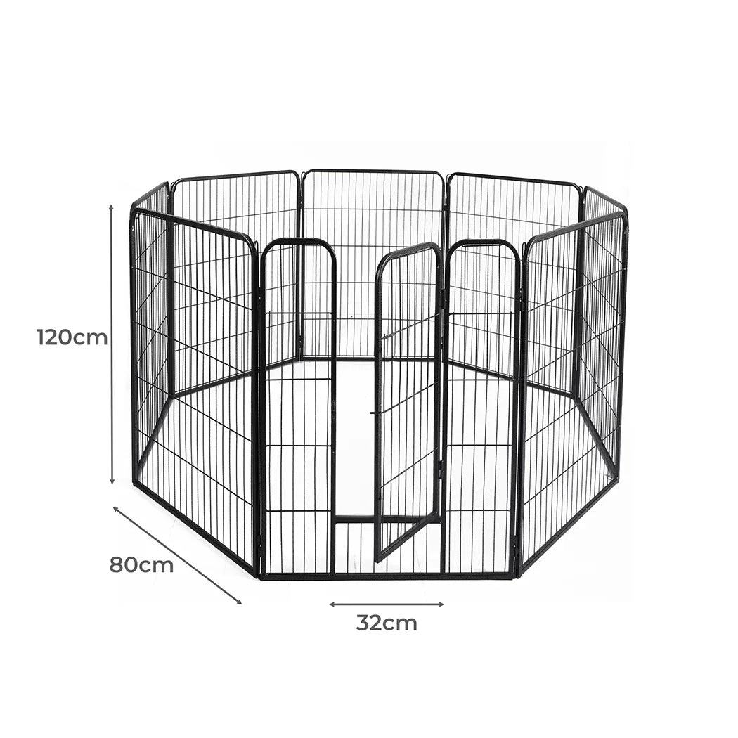 PaWz 8 Panel Pet Dog Playpen Puppy Exercise Black 4kg chicken-2018816916663177218