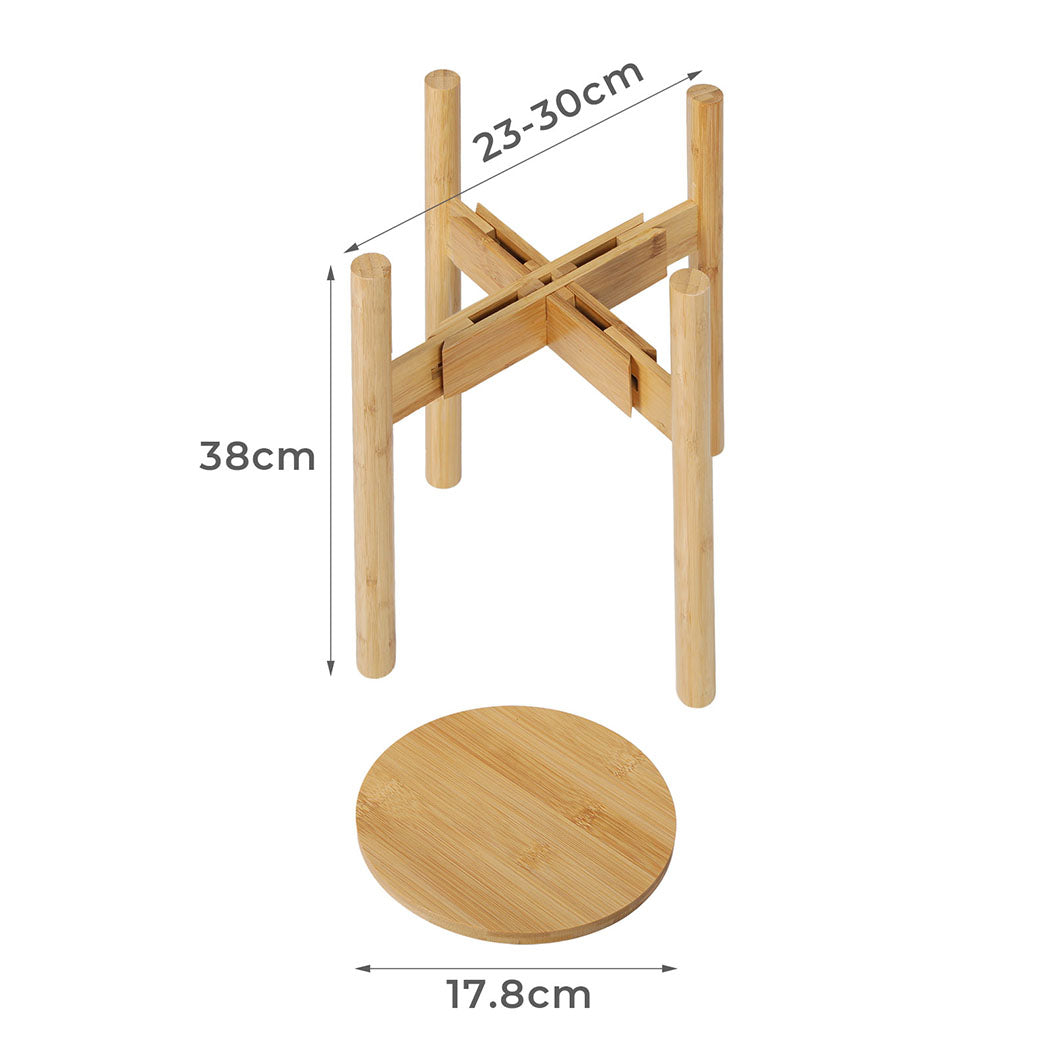 Levede Bamboo Adjustable Plant Stand Indoor Outdoor-2065254276858515458