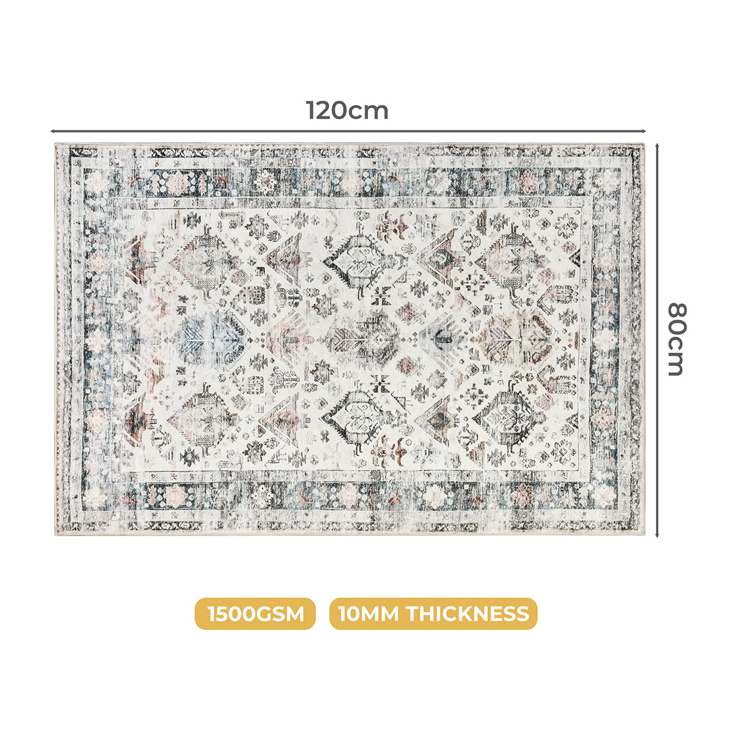 Marlow  Floor Rug Vintage Short Pile Washable Carpet Soft Plush Non Slip 80X120-1894516739669102594