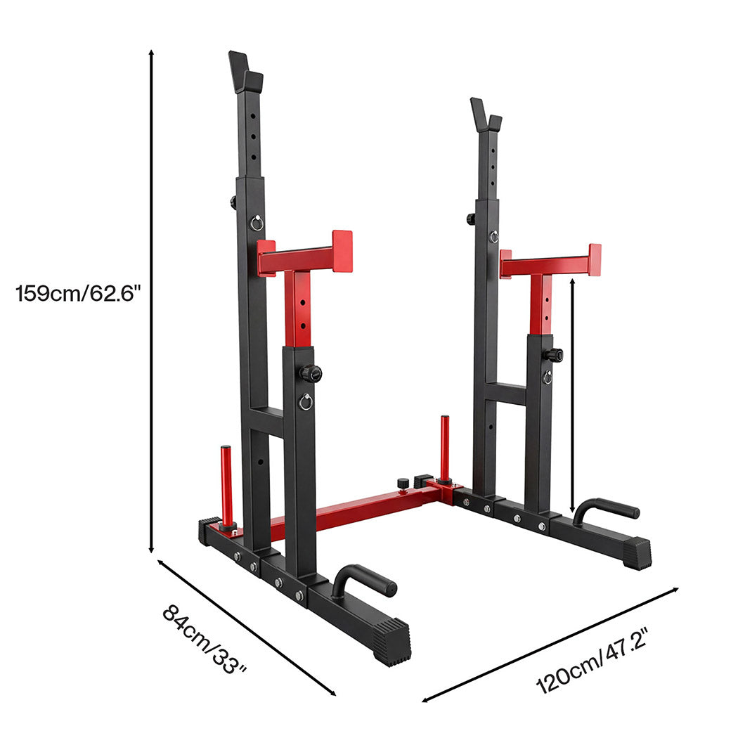 Centra Adjustable Squat Rack Barbell Stand Press Dip Station Home Gym 250KG-2072893534255583234