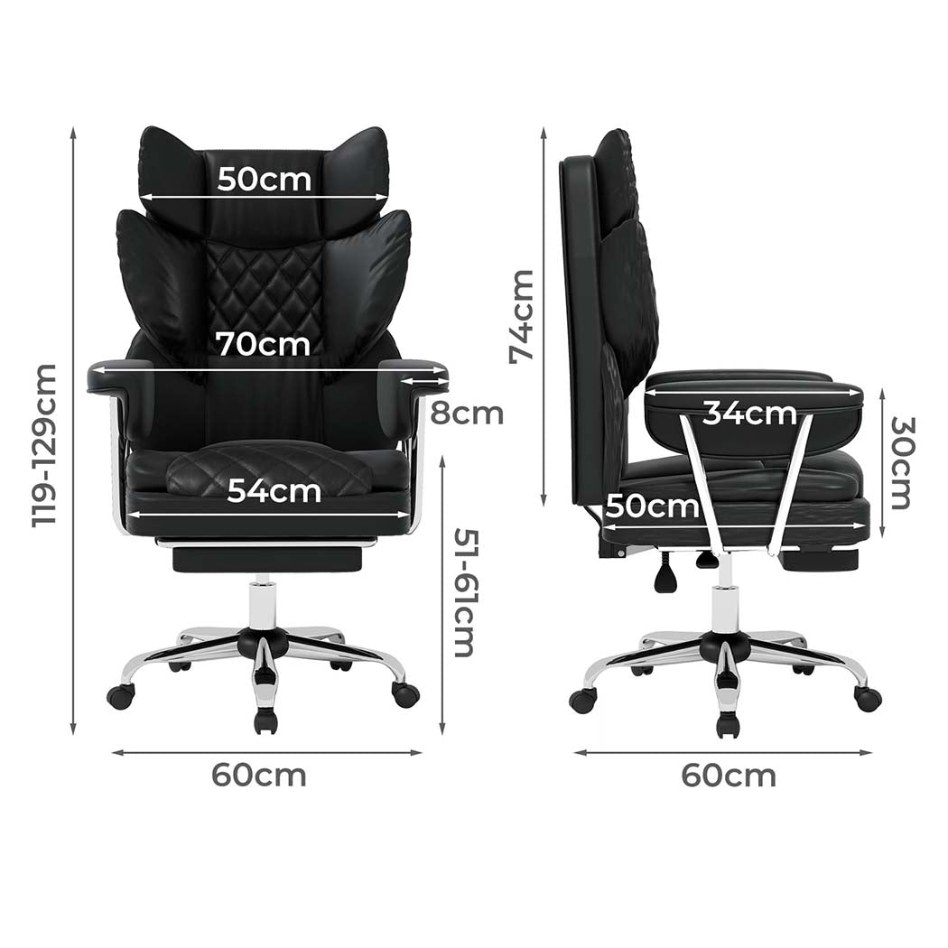 Levede Gaming Office Chair High Back PU Leather Black-2006733417676410882
