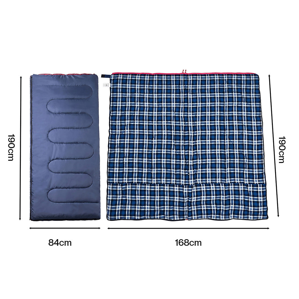 Mountview Sleeping Bags Single Camping Hiking 3-Season Thermal Blue 0°C-15°C-2050059022987563010