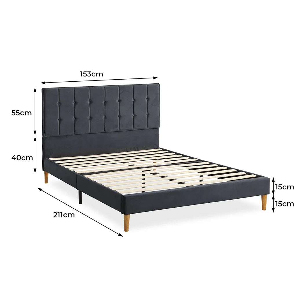 Levede Bed Frame Queen Size Mattress Grey-2006733223933120514