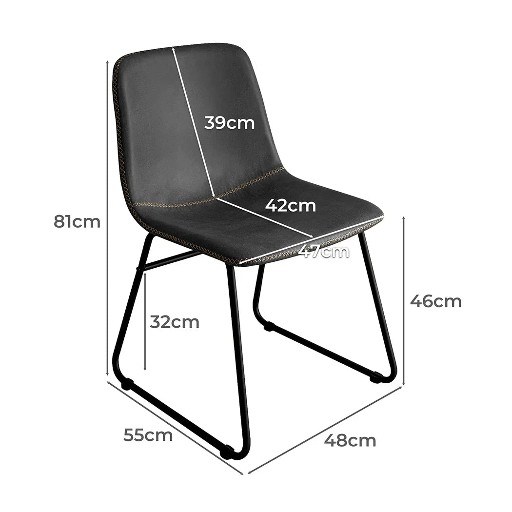 Levede 2x Dining Chairs Kitchen Table Black-2006733277083340802