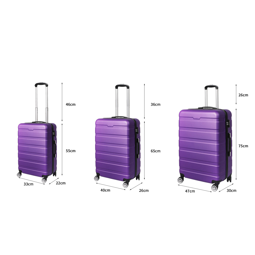 Slimbridge 3PC Luggage sets Suitcase Purple-1864184368285749250