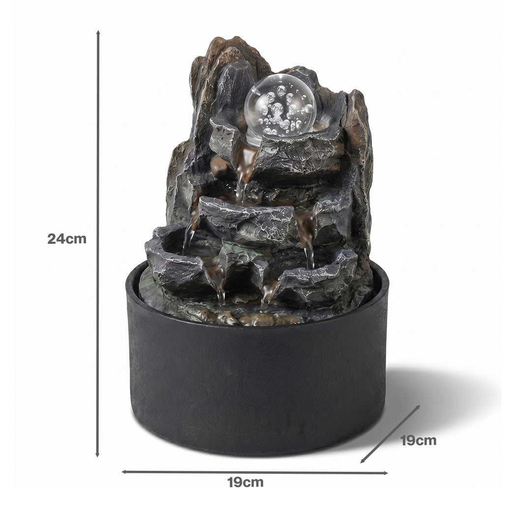 Spector Tabletop Water Fountain Resin Indoor Water Feature  3 Flow Levels Office-2061251862367178754