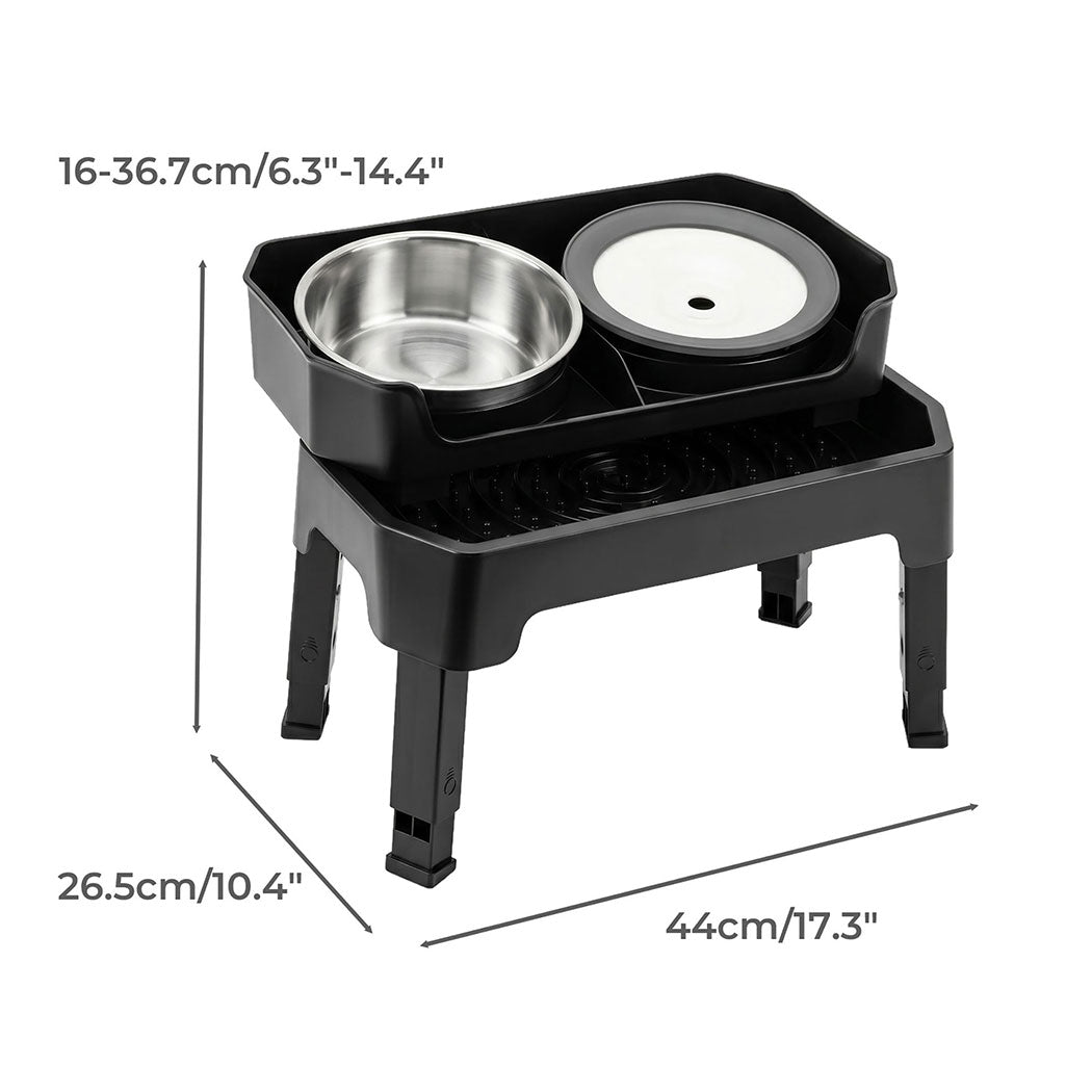 Pawz Raised Dog Bowls Adjustable Elevated Feeder Slow Feeder Lick Mat Foldable-2072893572549578754