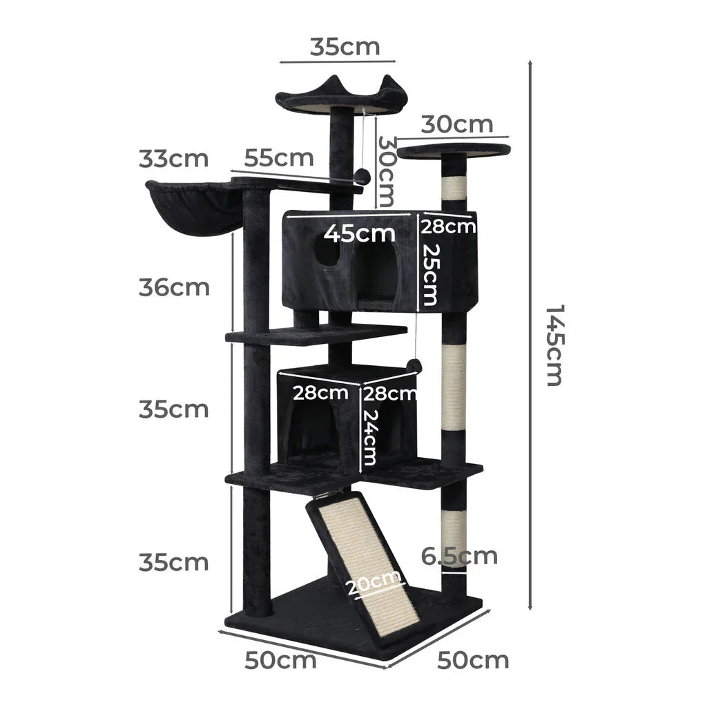Pawz Cat Tree Scratching Post Scratcher 145cm Climbing-2050056906663399426