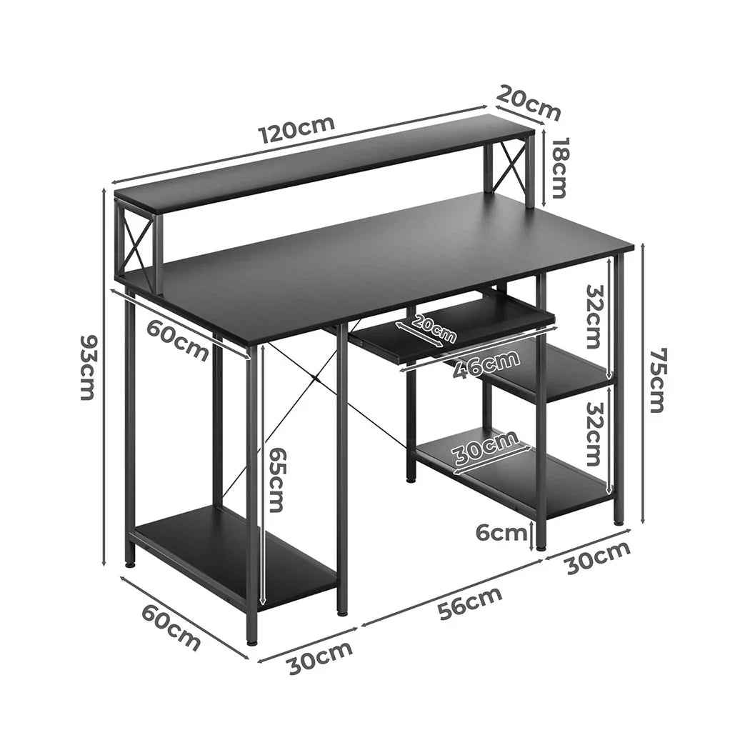 Levede Office Gaming Computer Desk Black-2029387250516758530