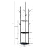 Levede Coat Rack Clothes Stand 8 Hook Organizer Black-2018816848522514434