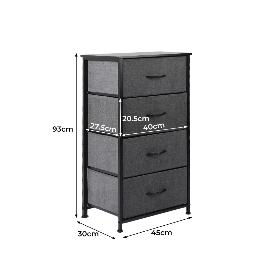 Levede Storage Cabinet Tower Chest Dark Grey-2018816826695356418