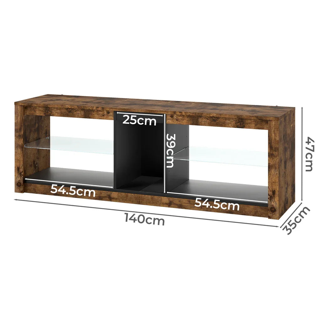 Levede TV Stand Cabinet Glass Display Storage Shelves-2050056808852230146