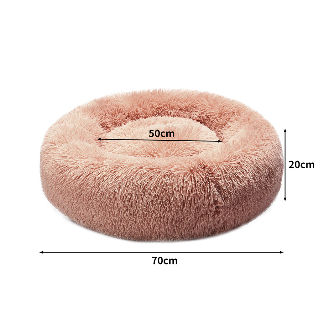 PaWz Pet Bed Cat Dog Donut Nest Calming L Pink Large-1864184308277841922