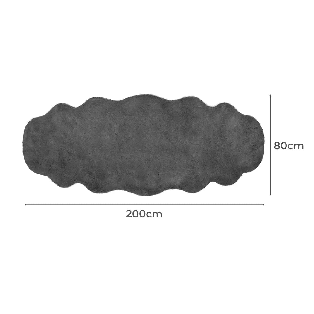 Marlow Floor Rug Area Rugs Cloud Fluffy 80X200cm Grey-2029387260289486850