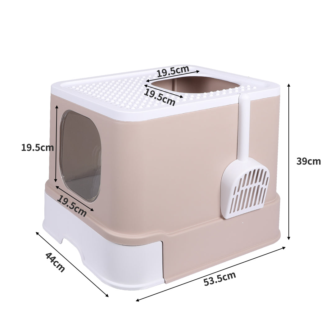 PaWz Cat Litter Box Fully Enclosed Kitty Coffee-1864184493900959746