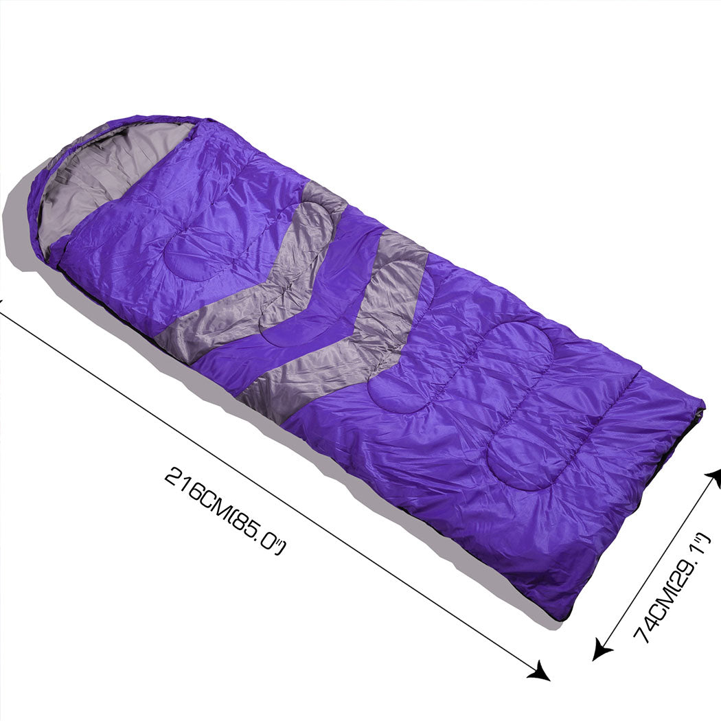 Mountview Single Sleeping Bag Bags Outdoor Purple-1894516814327713794