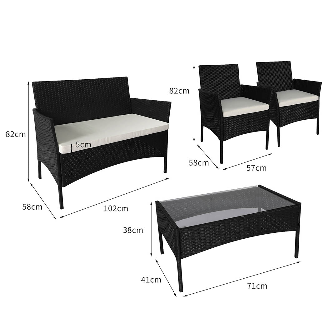 Levede 4PCS Outdoor Furniture Setting-1942353022193635330